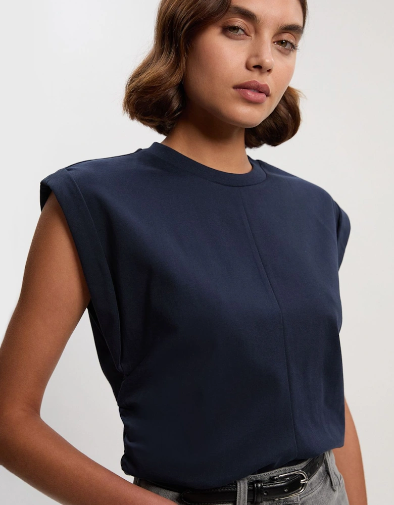 Cotton Ruched Waist Detail Tshirt