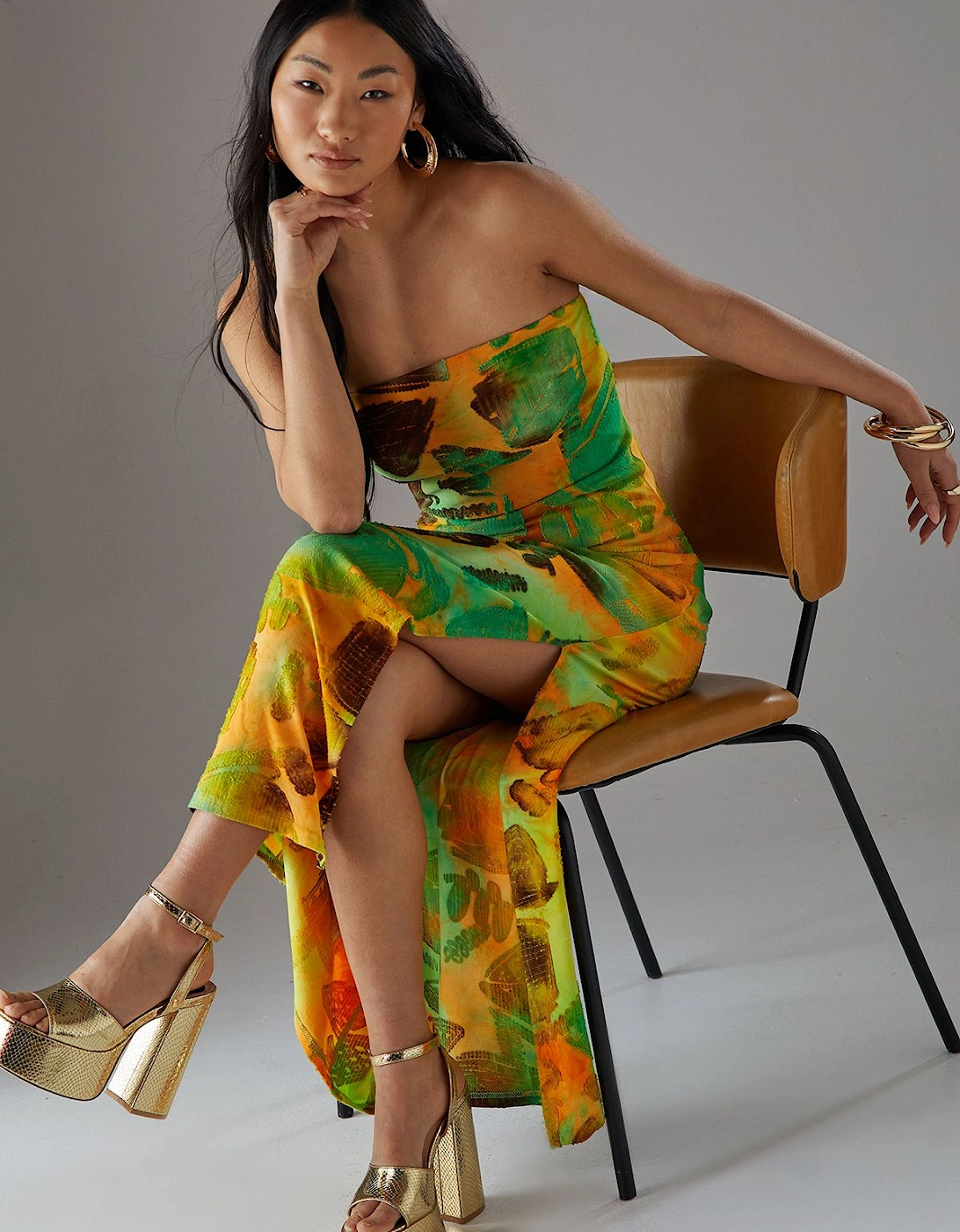 Petite Burnout Bandeau Maxi Dress, 2 of 1