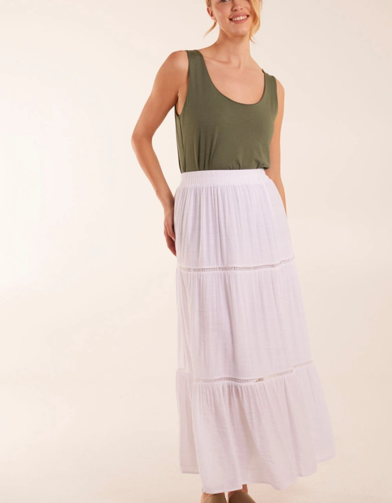 Ladder Trim Midi Skirt
