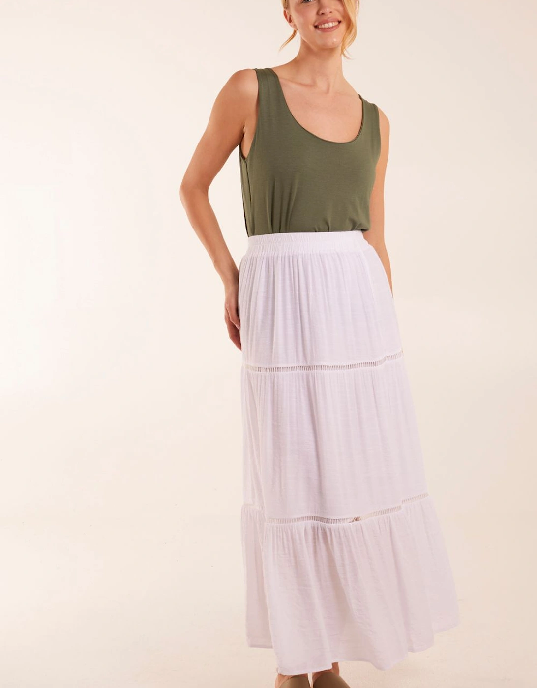 Ladder Trim Midi Skirt, 2 of 1