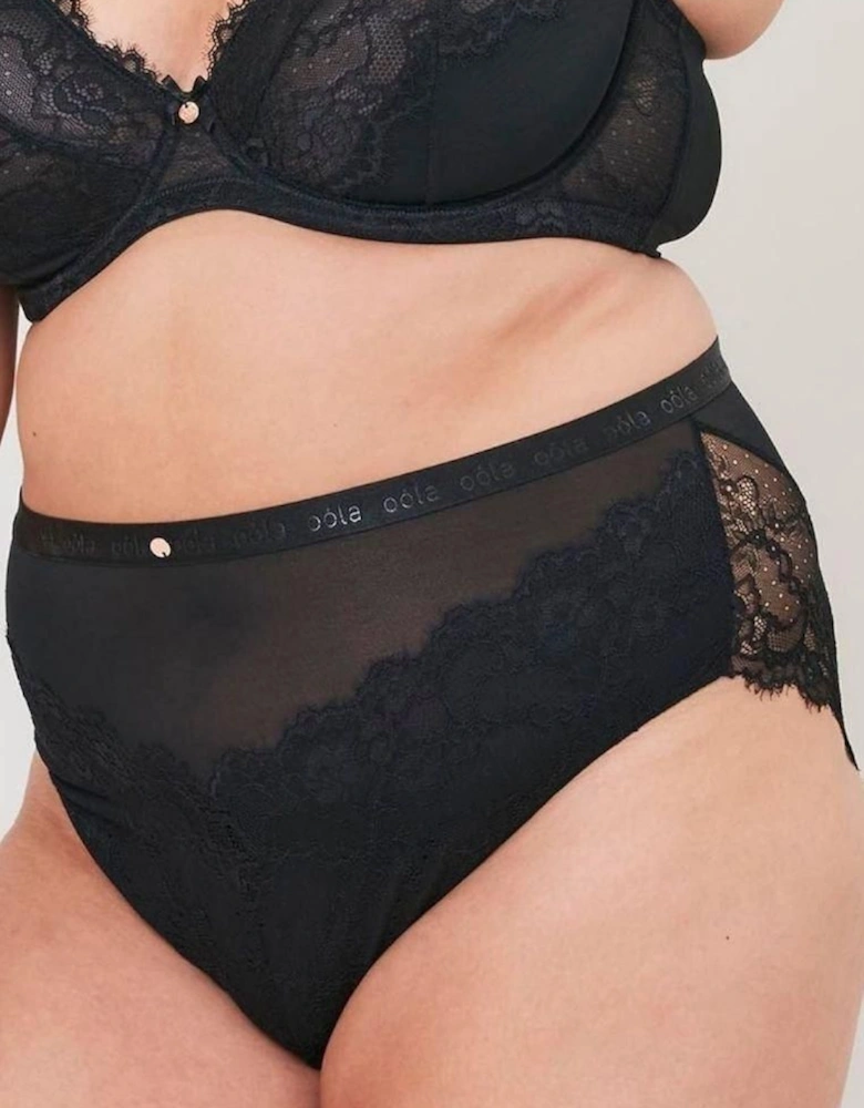 Lace and Logo High Waist Knicker