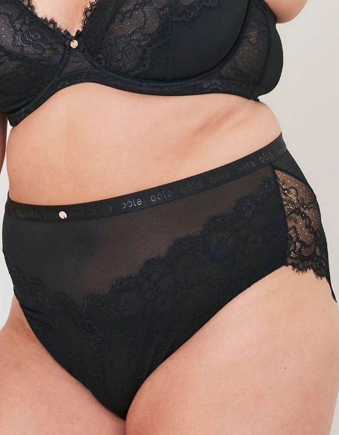 Lace and Logo High Waist Knicker, 2 of 1