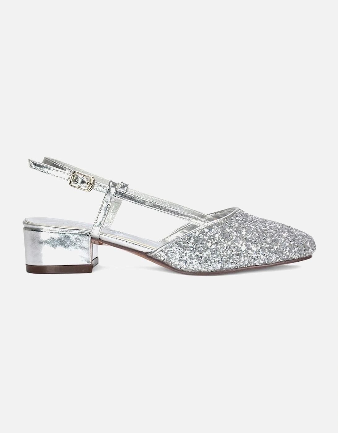 'Kira' Low Heel Court Shoes With Slingback and Buckle, 2 of 1