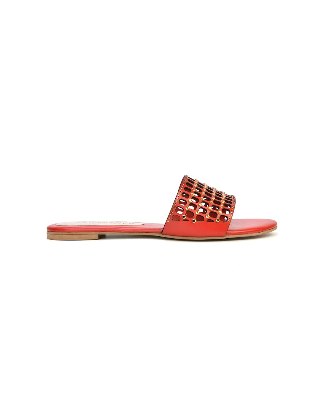 'Abbie' Mesh Strappy Diamante Slip On Flat Sandals Sliders, 2 of 1