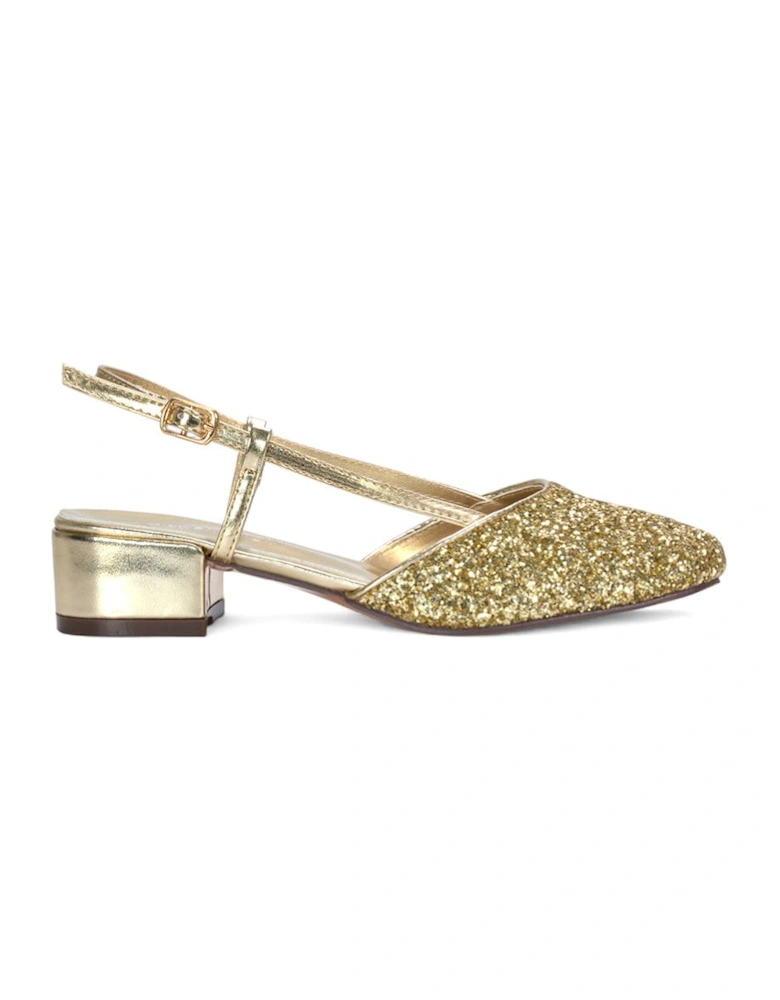 'Kira' Low Heel Court Shoes With Slingback and Buckle