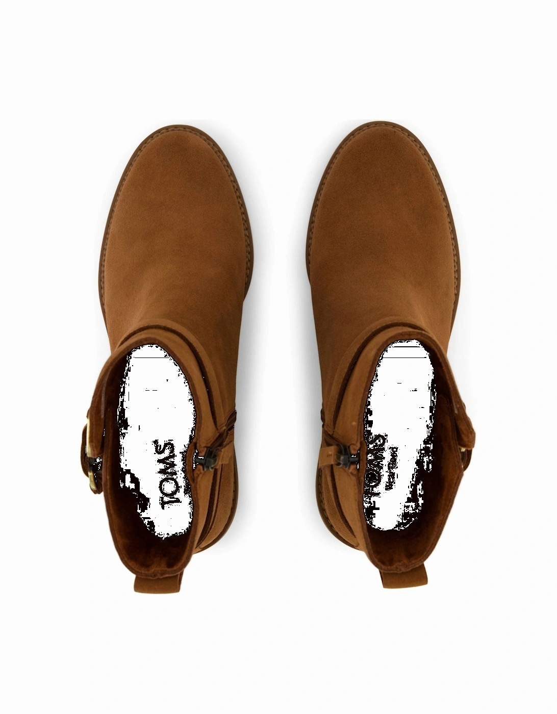 Hailey Buckle Leather Women's Amber Brown Heeled Ankle Boots