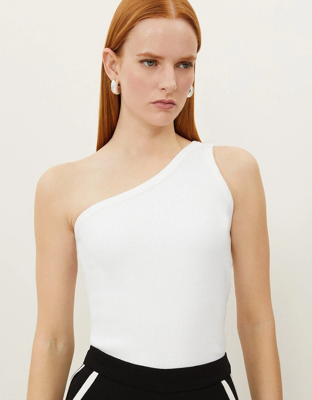 Compact Jersey Rib Asymmetrical Top, 2 of 1
