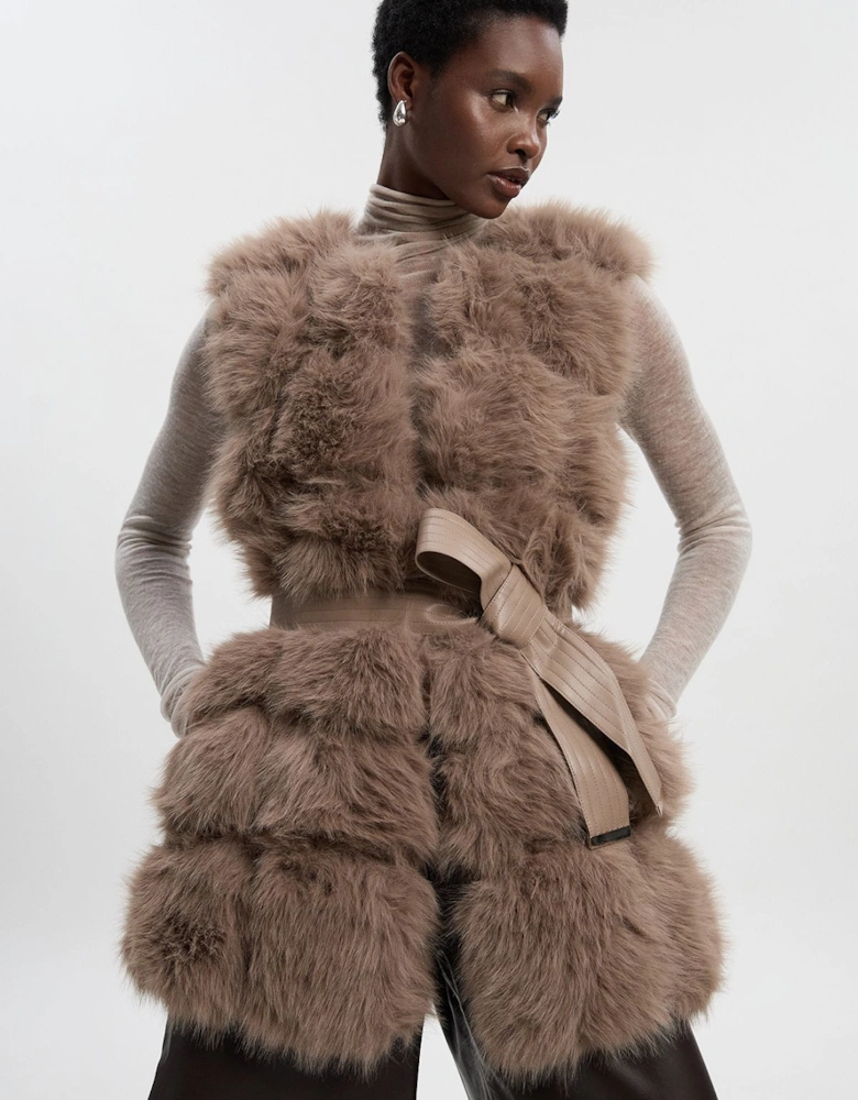Petite Faux Fur Panelled Gilet
