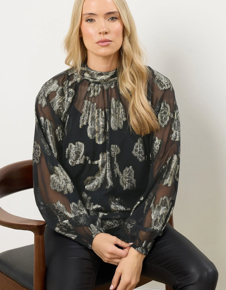 Tall Floral Jacquard Blouse