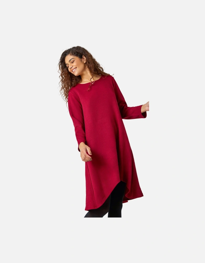 Ribbed Asymmetric Stretch Jersey Dress