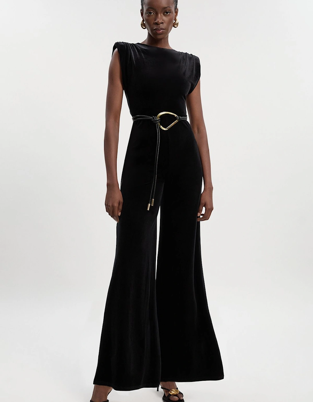 Stretch Velvet Strong Shoulder Jumpsuit, 2 of 1