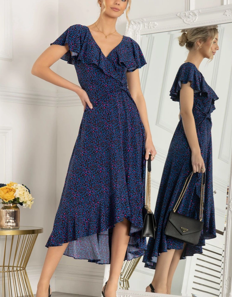 Luciana Frilly Dipped Hem Dress