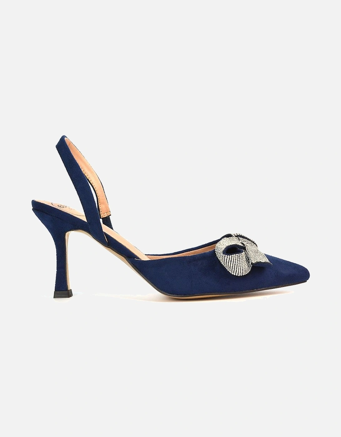 'Victoria' Diamante Bow Stiletto Slingback High Heel Shoes, 2 of 1
