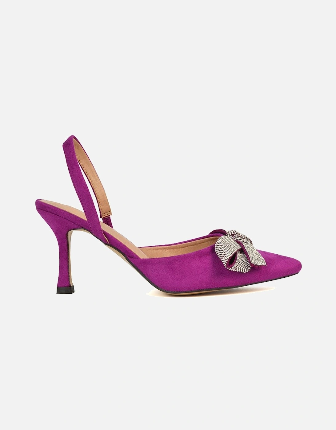 'Victoria' Diamante Bow Stiletto Slingback High Heel Shoes, 2 of 1