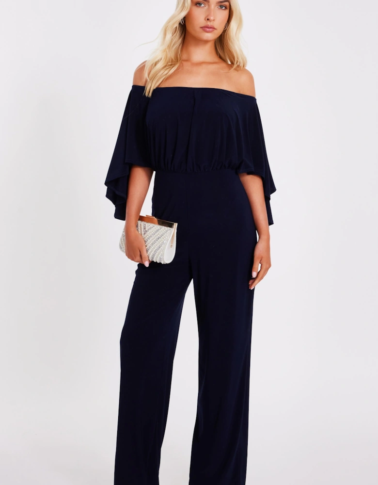 Navy Bardot Jumpsuit