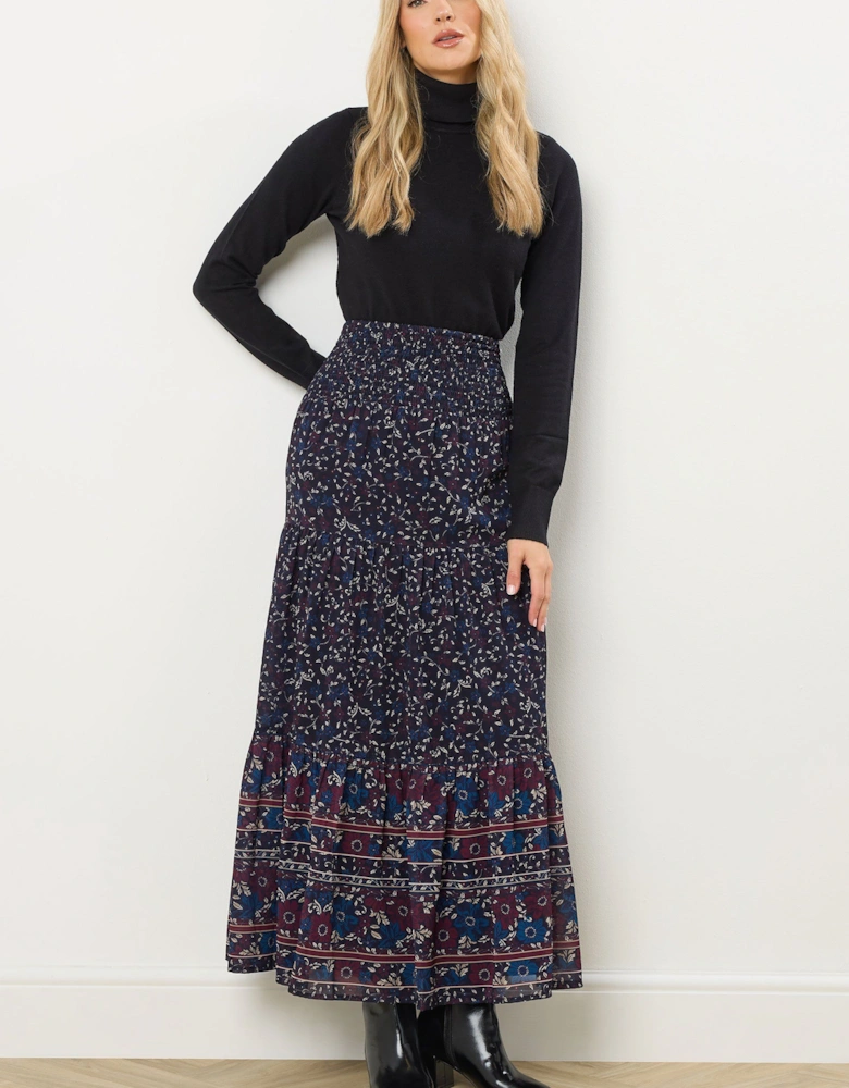 Tall Floral Tiered Maxi Skirt