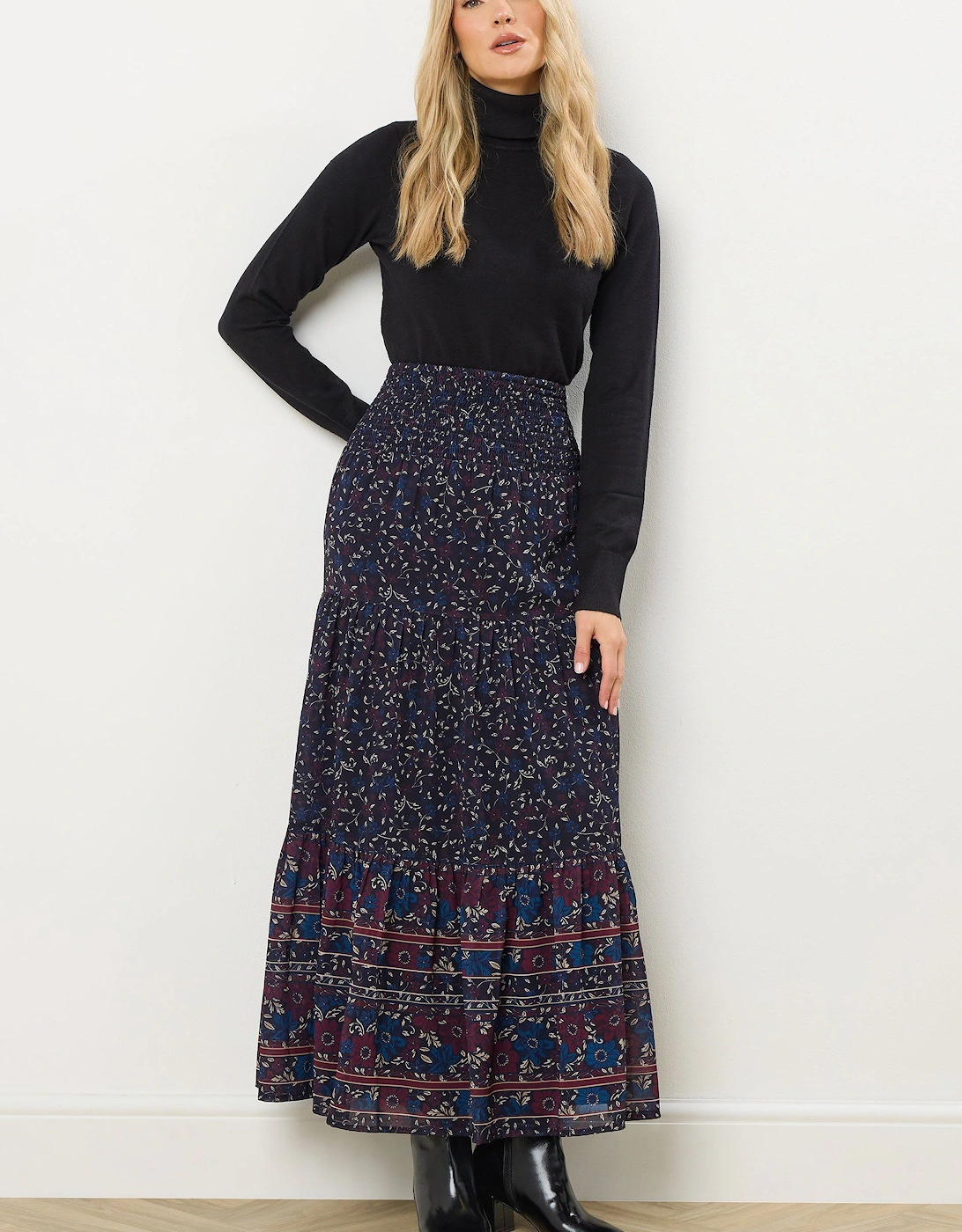 Tall Floral Tiered Maxi Skirt, 2 of 1