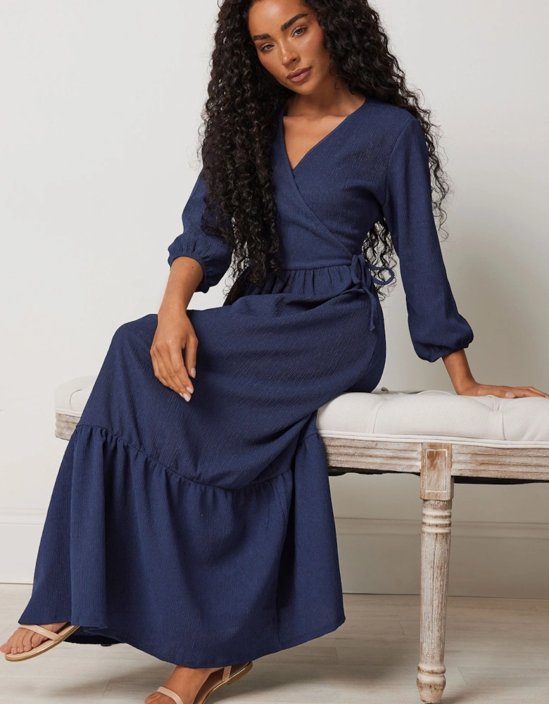 Petite Tiered Wrap Dress