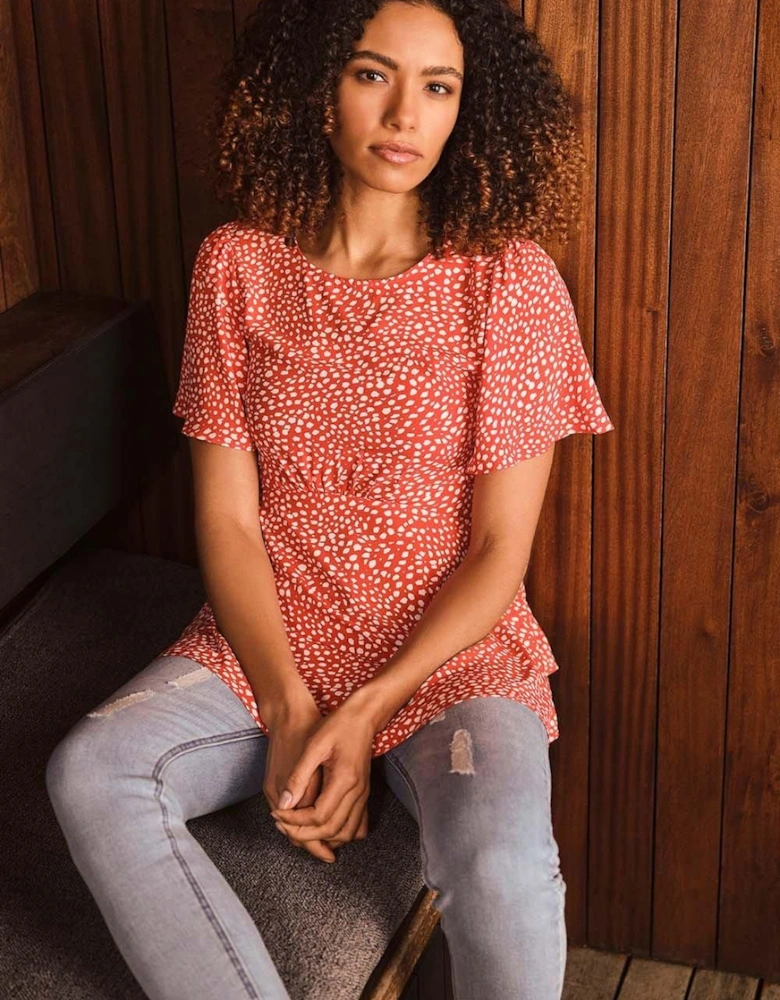 Polka Dot Peplum Blouse