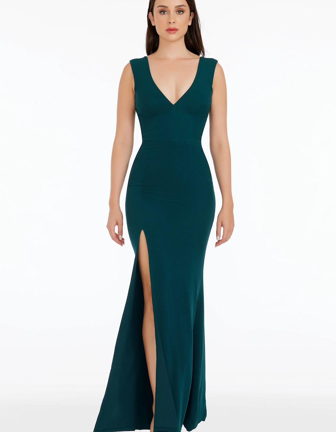 Sandra Plunging V-Neck Mermaid Dress Plain, 2 of 1