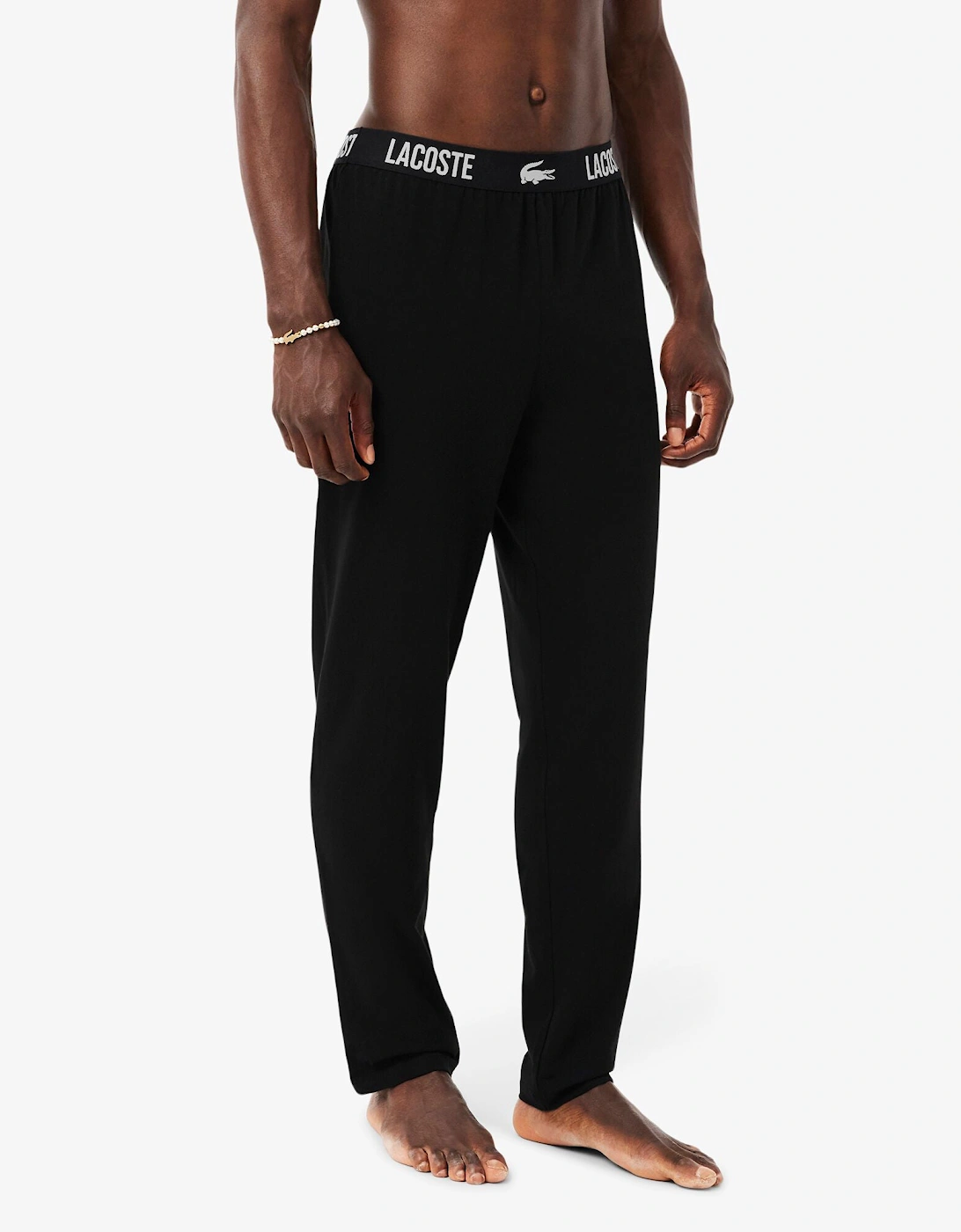 Men's Lacoste Cotton Jersey Mens Pyjama Bottoms - Black 031 - Size: XL