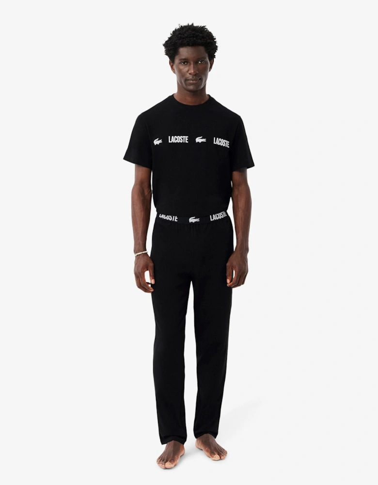 Cotton Jersey Mens Pyjama Bottoms - Black 031