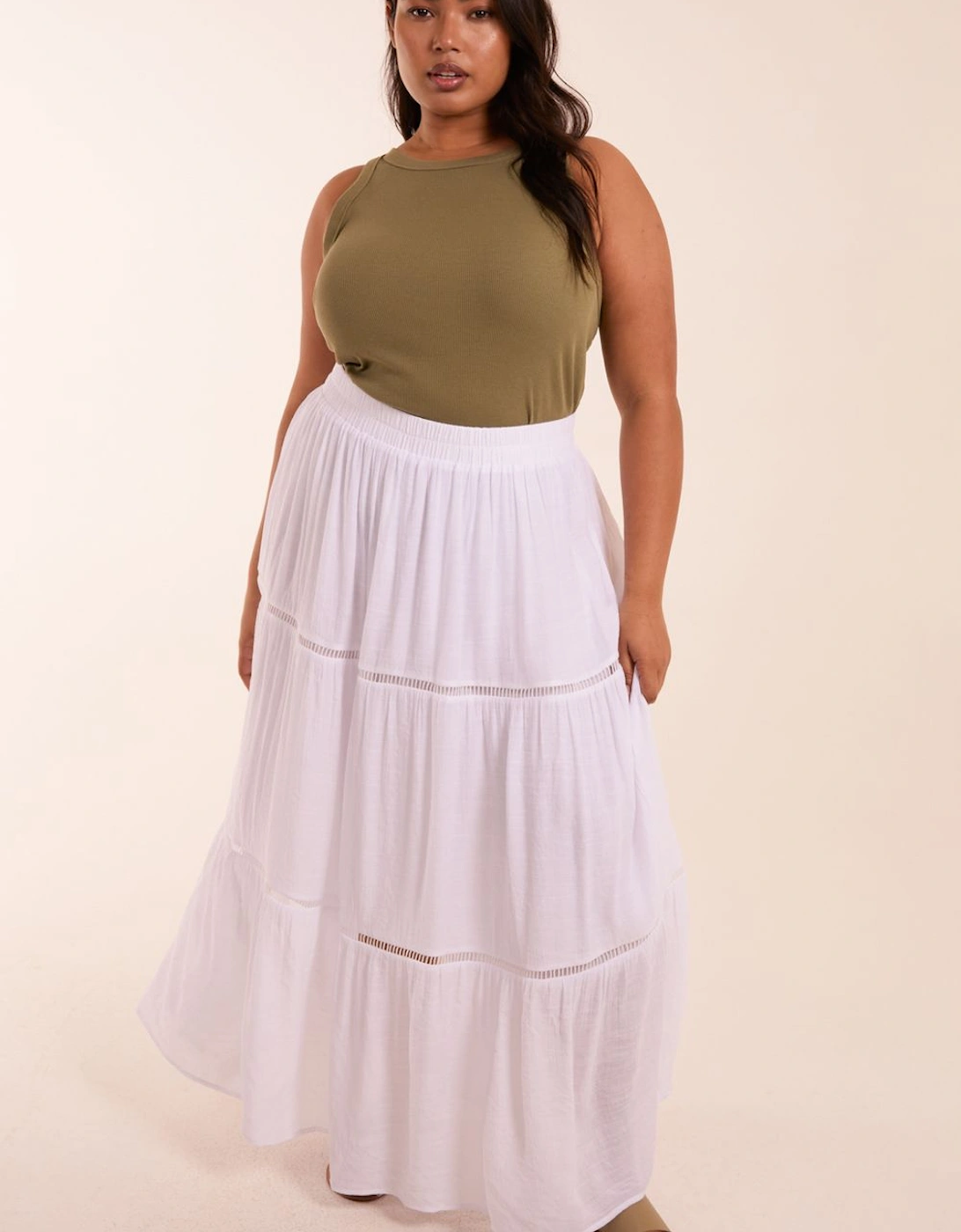Curve Ladder Trim Midi Skirt, 2 of 1