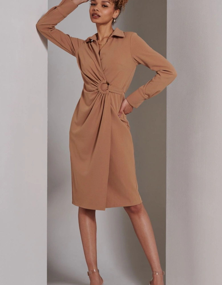 Reveka Wrap Ruched Shirt Dress
