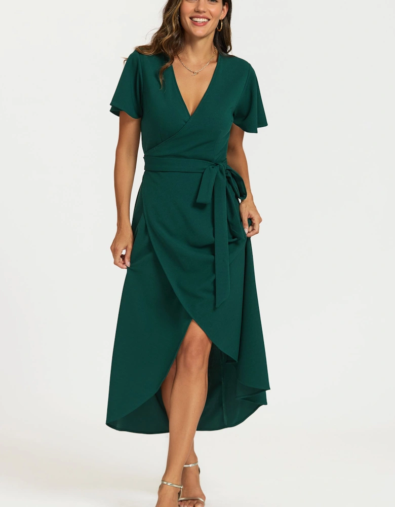 Wrap Maxi Dress In Green