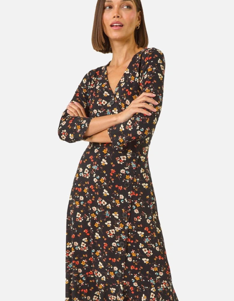 Ditsy Floral Frill Short Dress