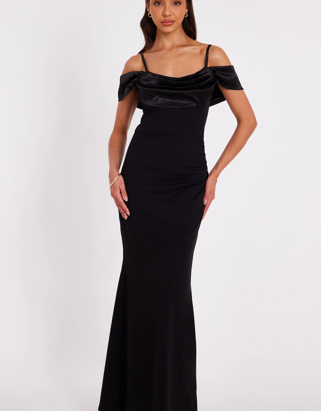 Black Cold Shoulder Maxi Dress, 2 of 1
