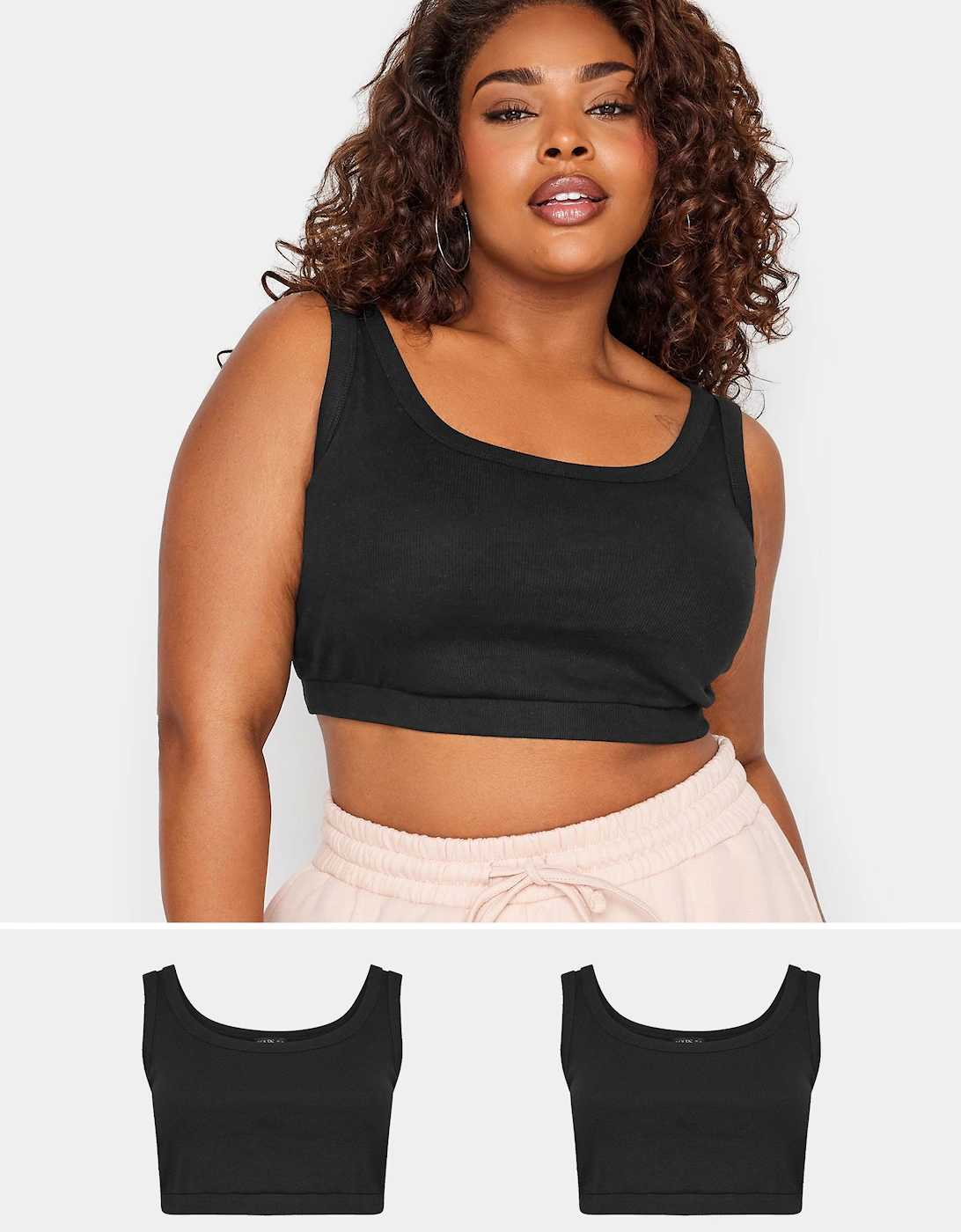 2 Pack Ribbed Crop Tops, 2 of 1