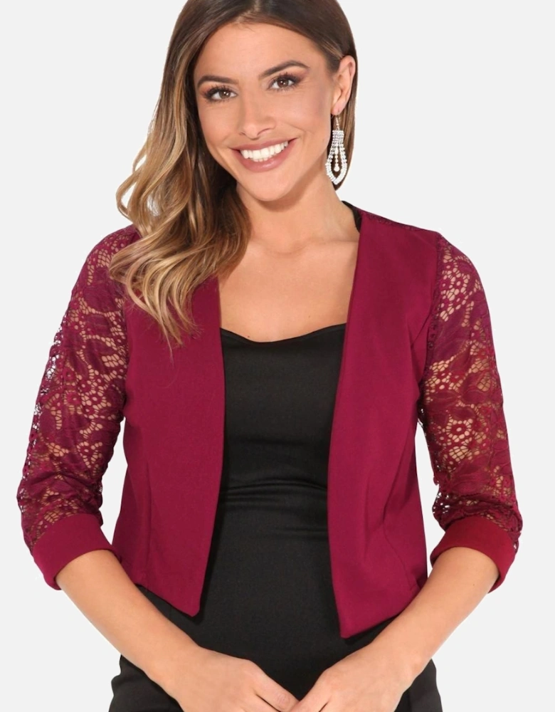Lace Back & Sleeve Tailored Shrug
