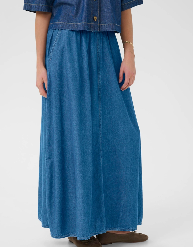 KAluise Elastic Waist Maxi Skirt