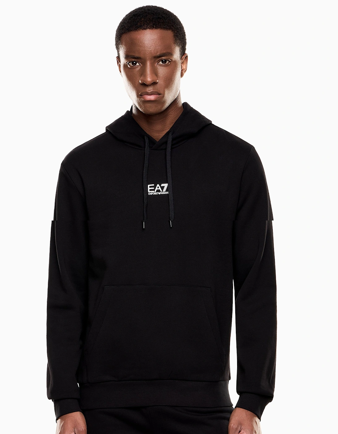 Emporio Armani Core ID Cotton Blend Hoodie Black