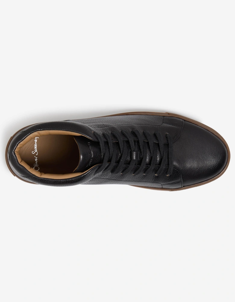 Laxey Mens Soft-Milled Calf Leather Hi-Tops - Black