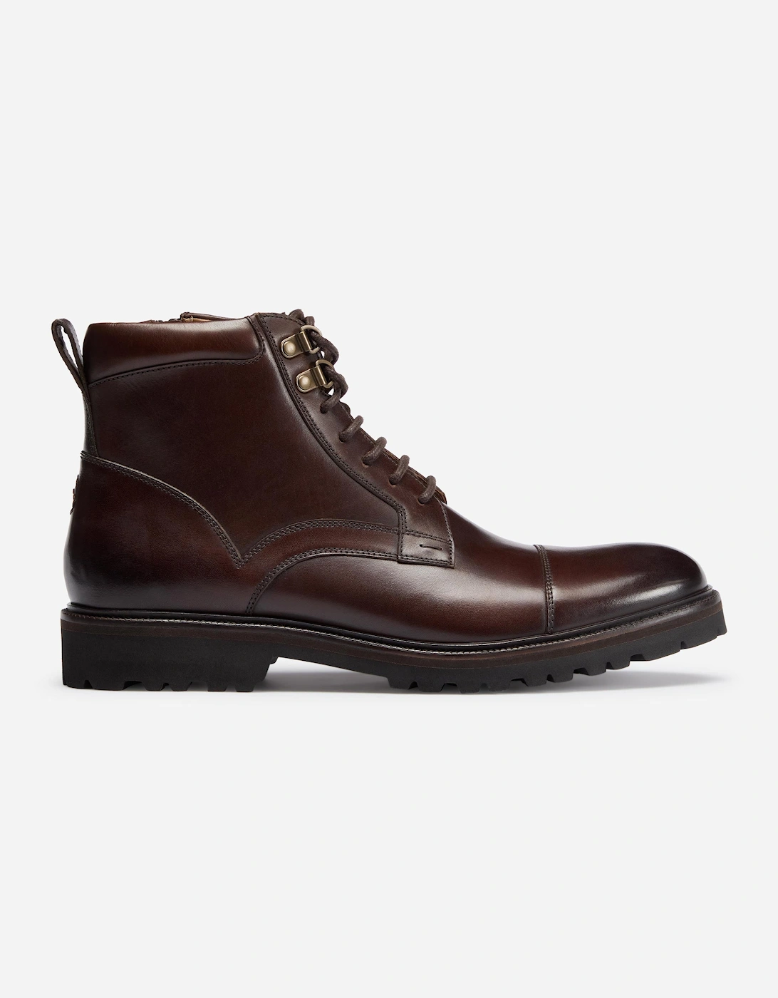 Runcorn Mens Antiqued Calf Leather Brogue Boots - Brown, 6 of 5