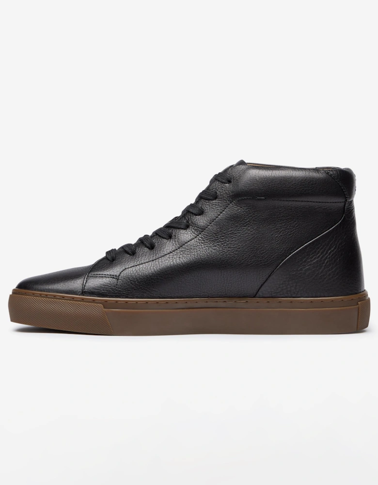 Laxey Mens Soft-Milled Calf Leather Hi-Tops - Black