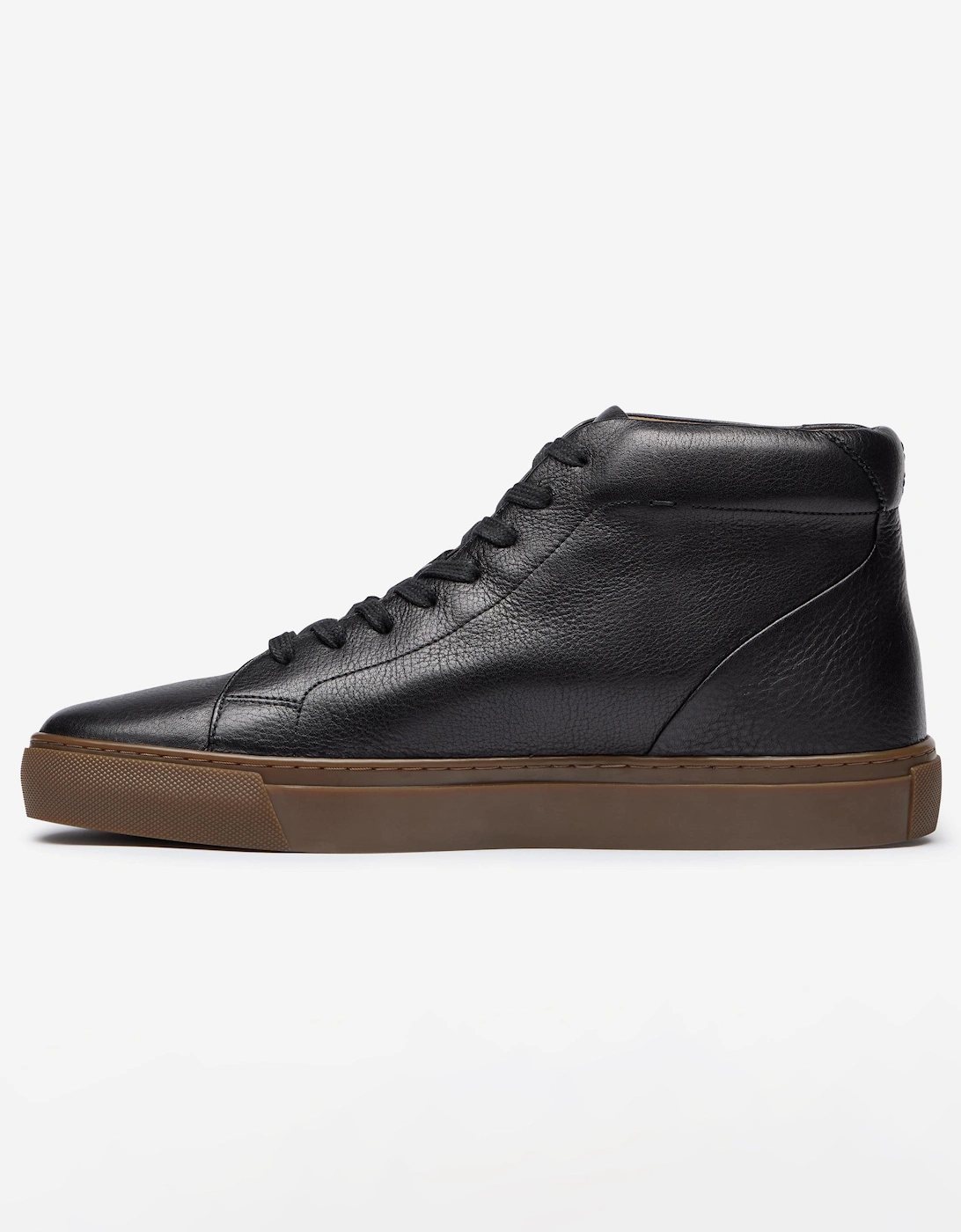 Laxey Mens Soft-Milled Calf Leather Hi-Tops - Black