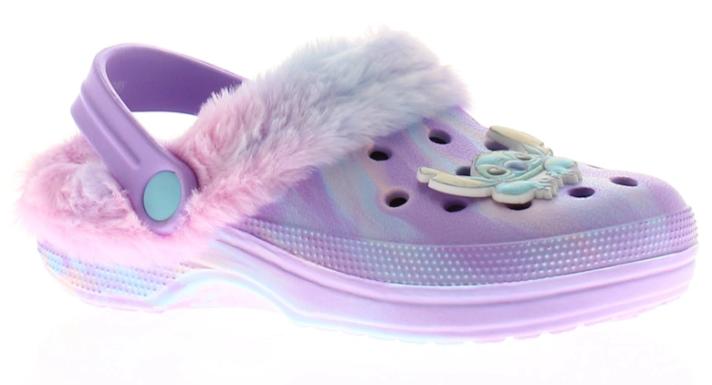Girls Clog Sandals Faux Fur Lined Sligo Clog purple UK Size