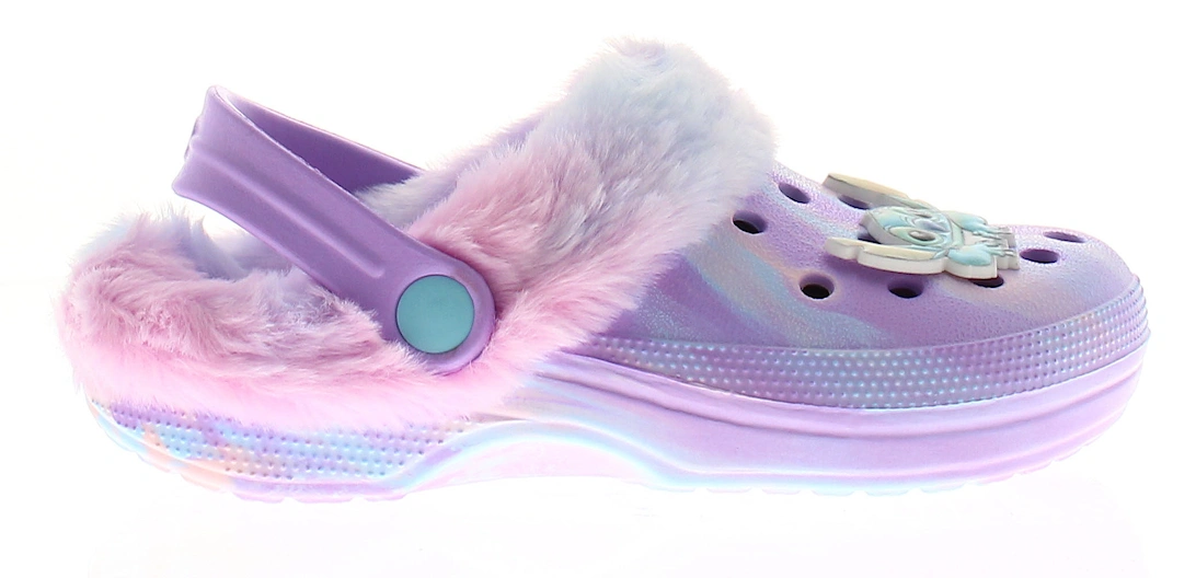 Girls Clog Sandals Faux Fur Lined Sligo Clog purple UK Size