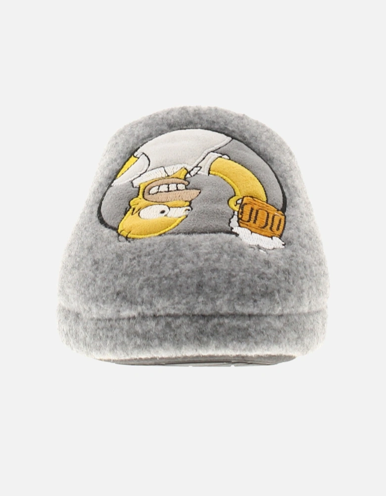 Mens Slippers Homer Beer Novelty Mule grey UK Size