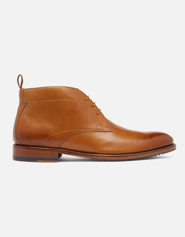 Farleton Mens Milled Leather Chukka Boots - Light Tan