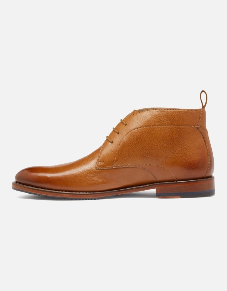 Farleton Mens Milled Leather Chukka Boots - Light Tan
