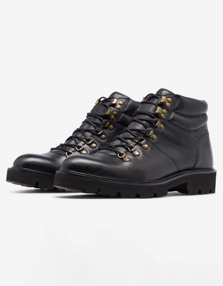 Helford Mens Soft-Milled Calf Leather Walking Boots - Black