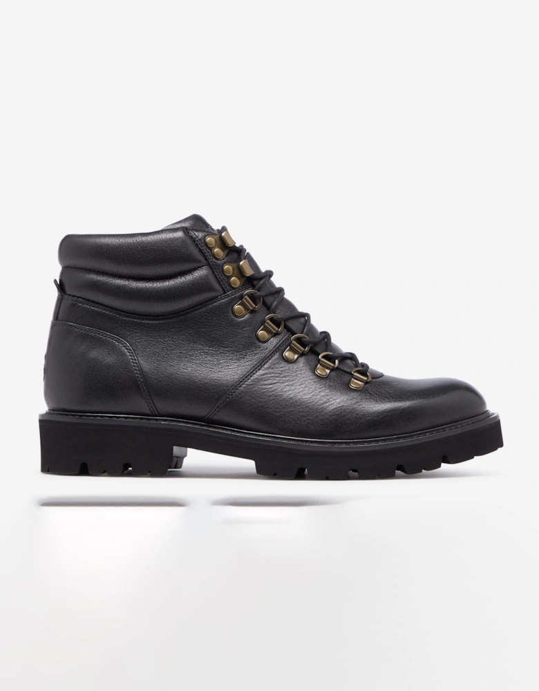Helford Mens Soft-Milled Calf Leather Walking Boots - Black