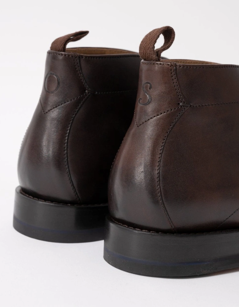 Farleton Mens Calf Leather Chukka Boots - Brown