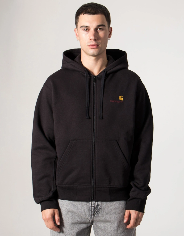 Relaxed Fit American Script Zip Through Hoodie