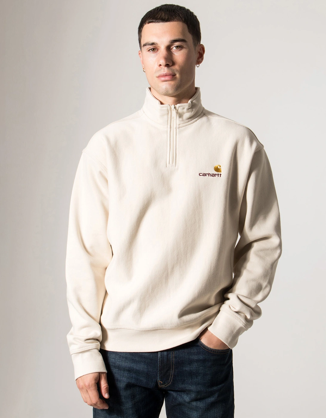 Relaxed Fit Half Zip American Script Sweatshirt, 6 of 5