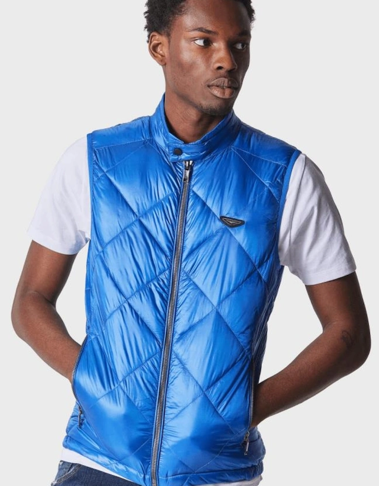 Fink Metal Logo Puffer Cobalt Blue Gilet